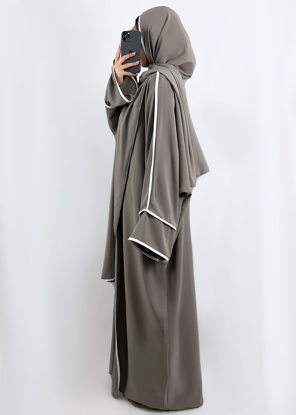 Dreiteilige Abaya Amela Greige