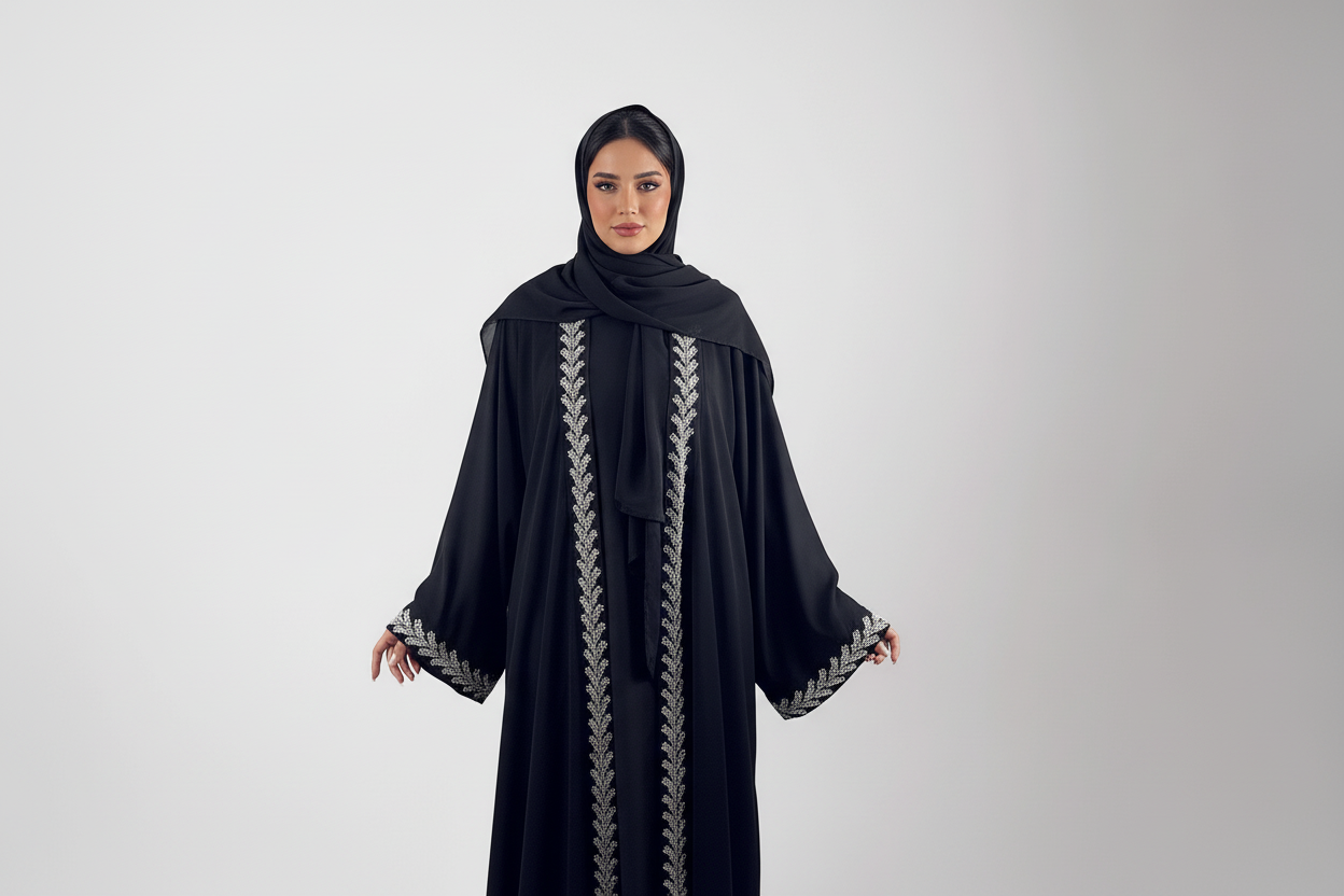 Dreiteilige Abaya Farah Schwarz