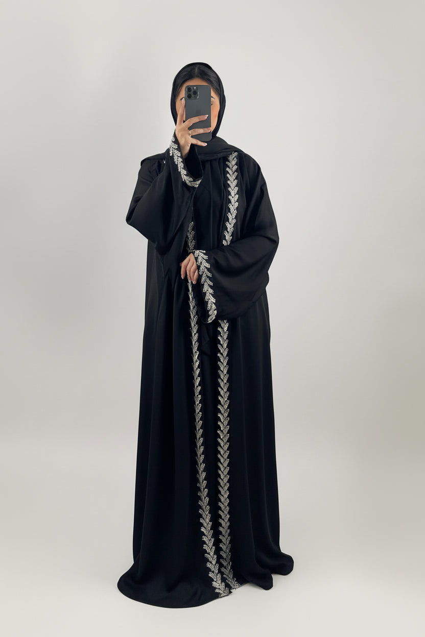 Dreiteilige Abaya Farah Schwarz