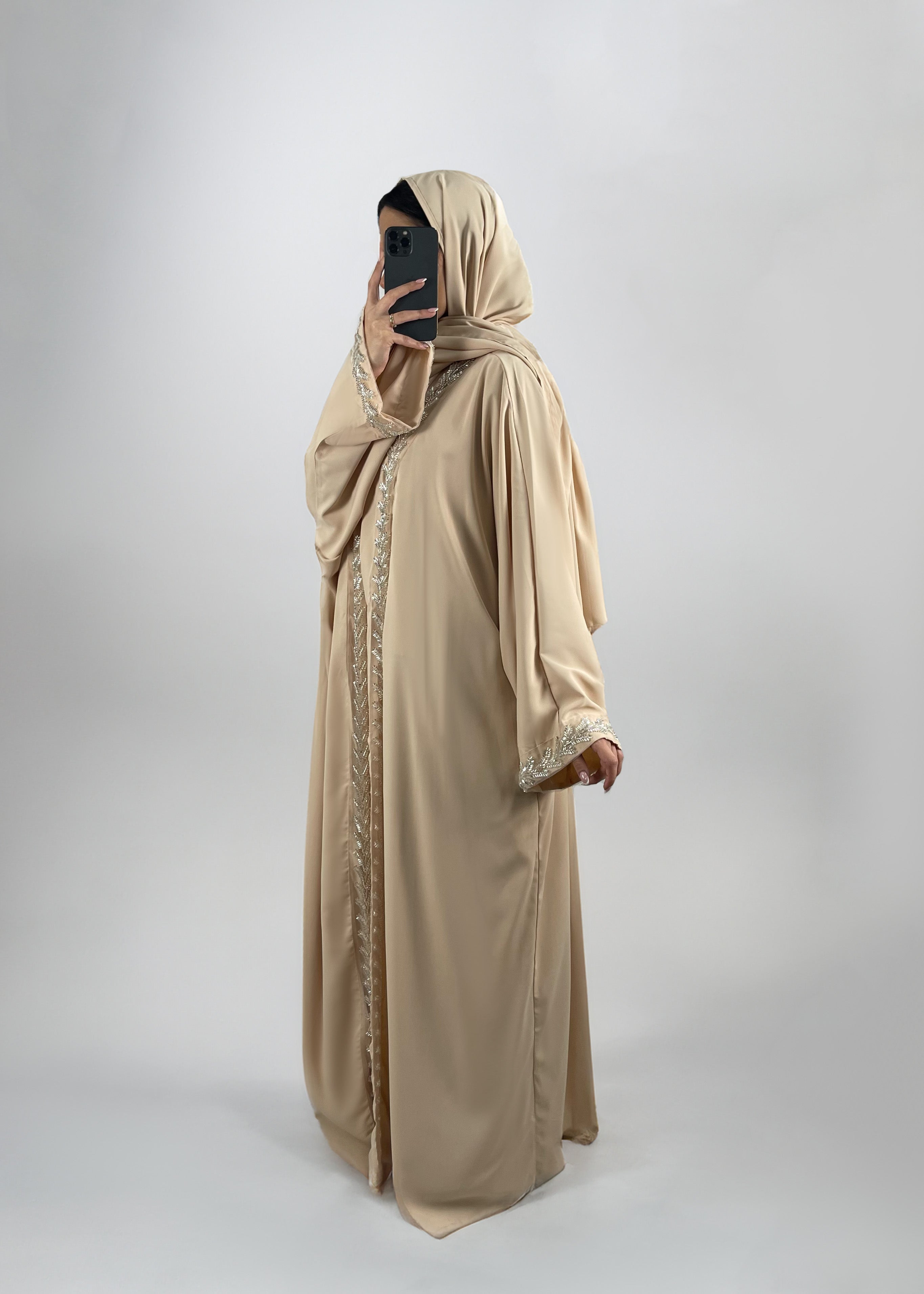 Dreiteilige Abaya Farah Beige