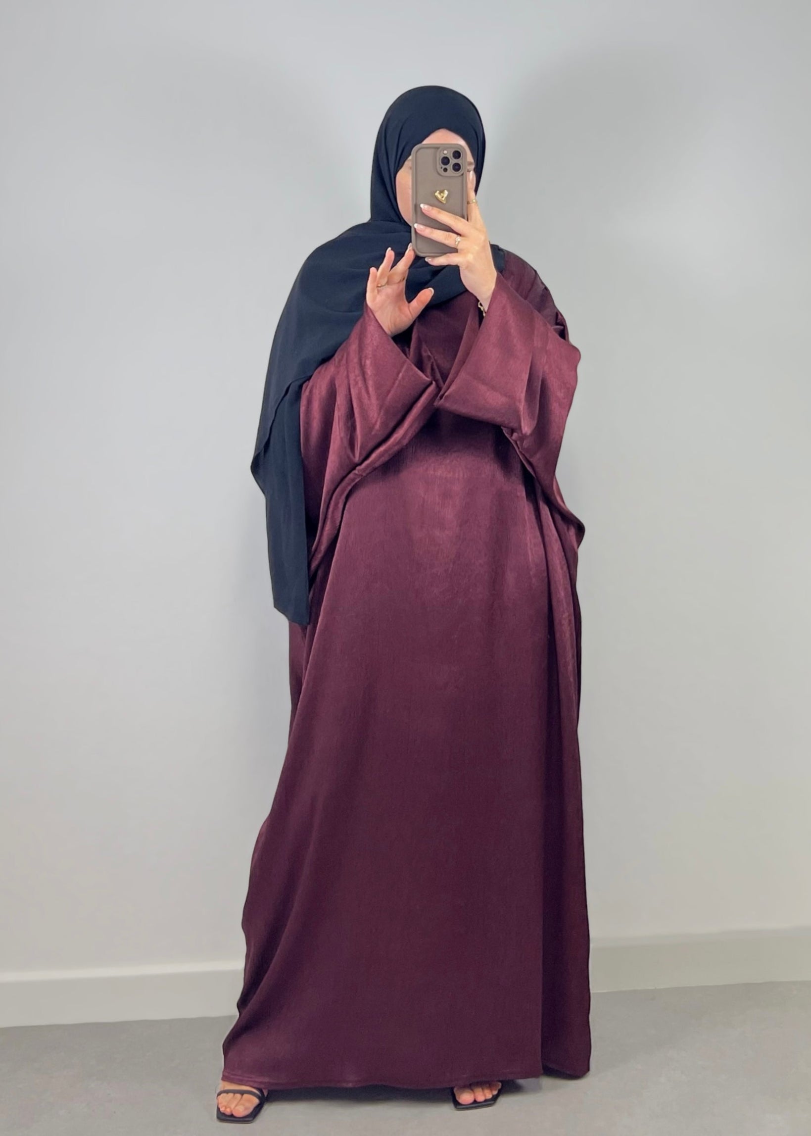 Schimmernde Abaya Rot