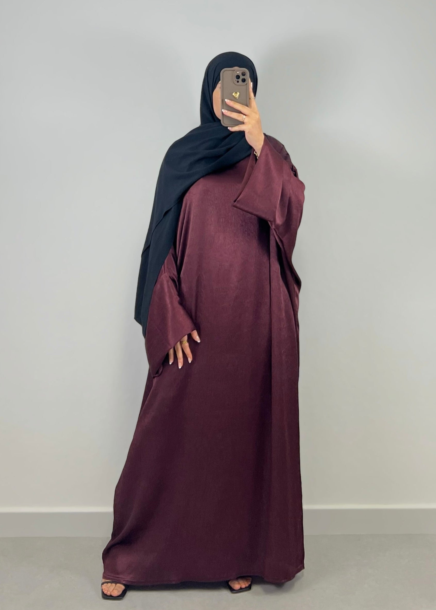 Schimmernde Abaya Rot