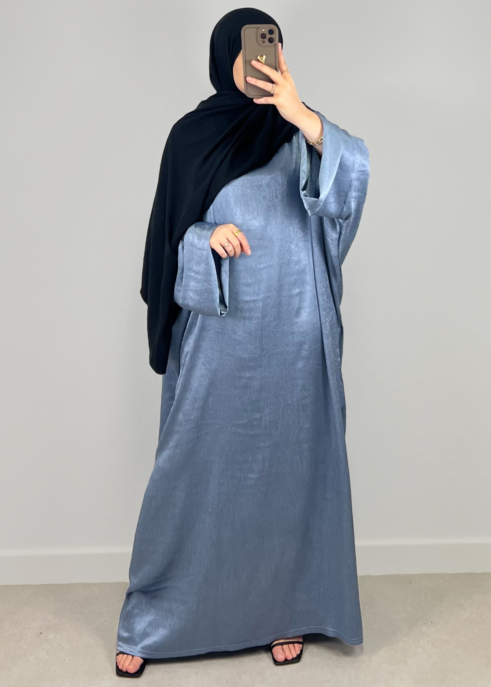 Schimmernde Abaya Blau